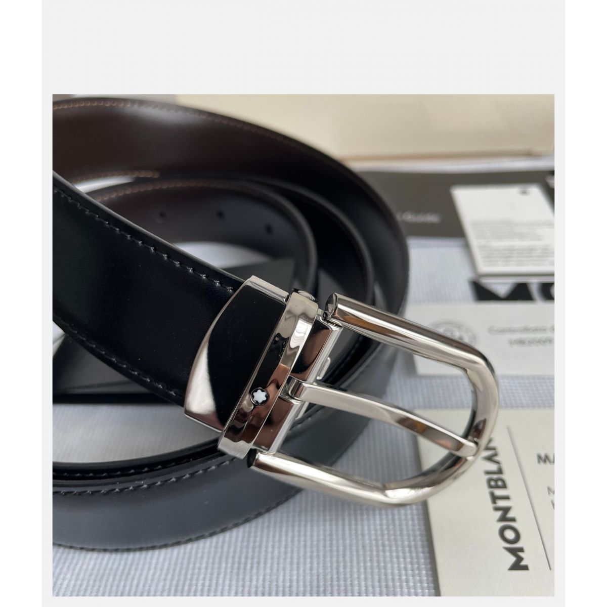 Ремень Montblanc двусторонний из натуральной кожи | MB123890 Ремень Montblanc двусторонний из натуральной кожи | MB123890
